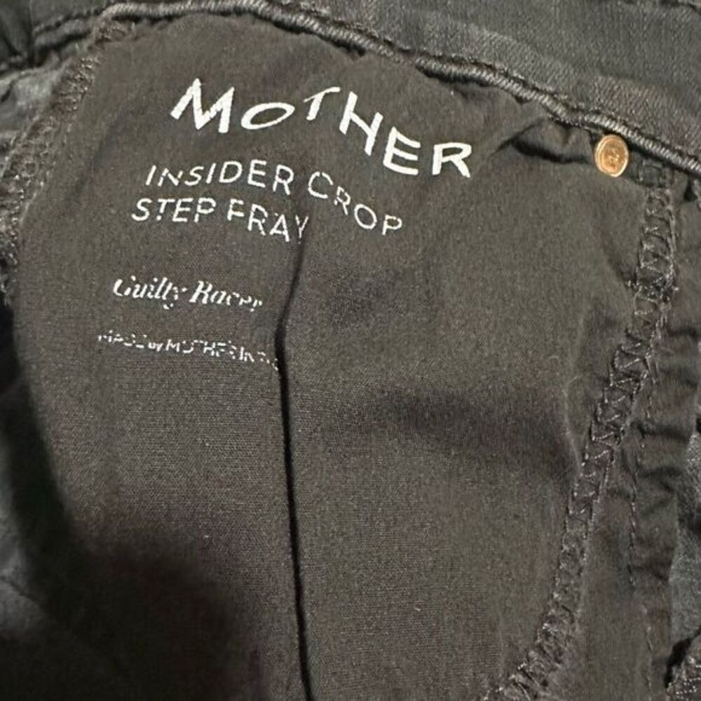 Mother Jean Size 24‎ Black Insider Crop Step Fray Guilty Racer Stripe Bootcut - Picture 10 of 13
